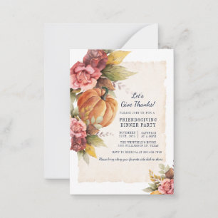Pumpkin Lets Give Thanks Friendsgiving Invitation