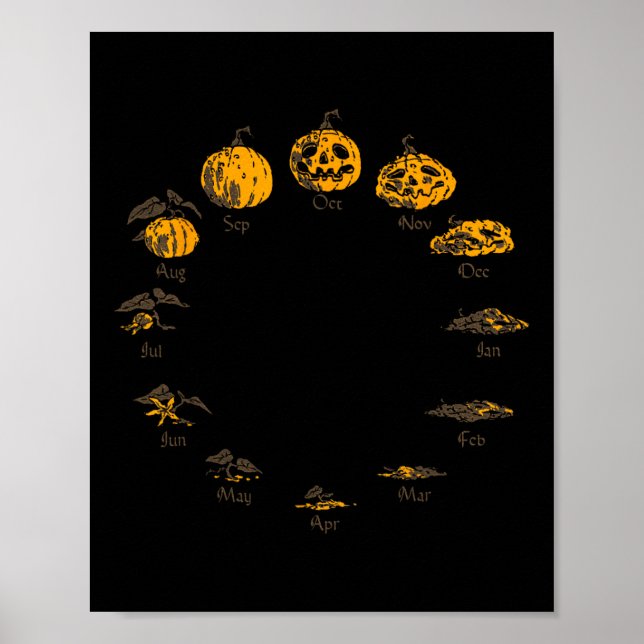 Pumpkin Life Cycle For Thanksgiving Halloween Cost Poster (Front)