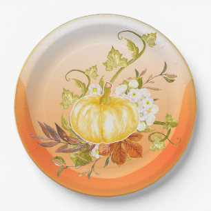 pumpkin light paper plates