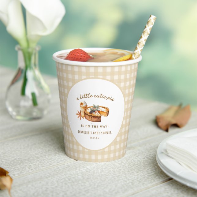 Pumpkin Little Cutie Pie Baby Shower Paper Cups (Insitu)
