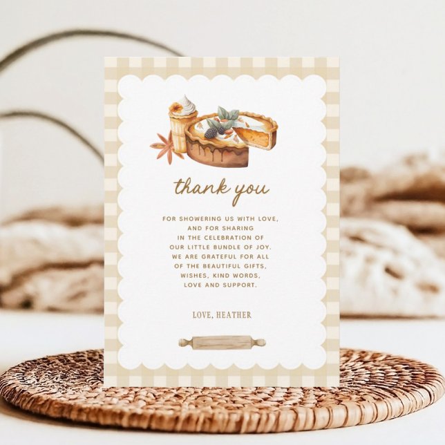 Pumpkin Little Cutie Pie Baby Shower Thank You Card (Creator Uploaded)