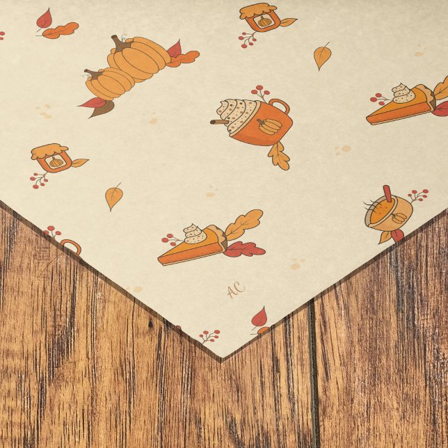Pumpkin Lovers Food Art Pattern Fall Tissue Paper (Creator Uploaded)