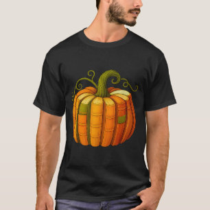 Pumpkin Made Out Of Books Tee Reading Halloween Te