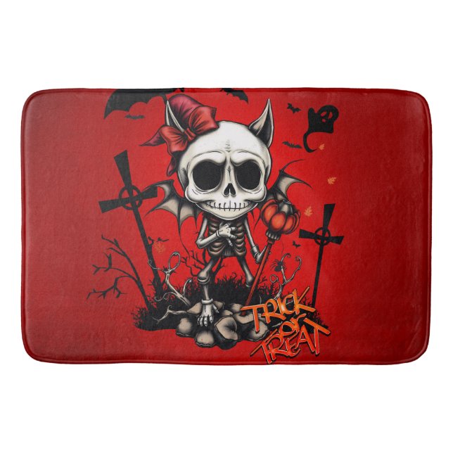 Pumpkin Magic and Bone Fun.  Bath Mat (Front)