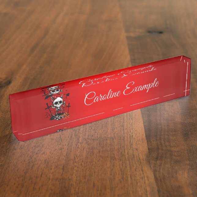 Pumpkin Magic and Bone Fun.  Desk Name Plate (Side)