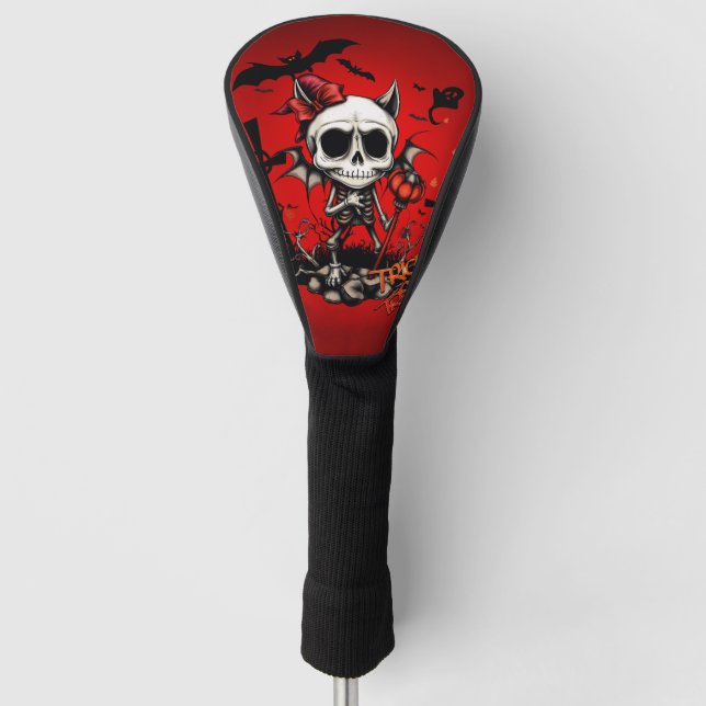 Pumpkin Magic and Bone Fun.  Golf Head Cover (Front)