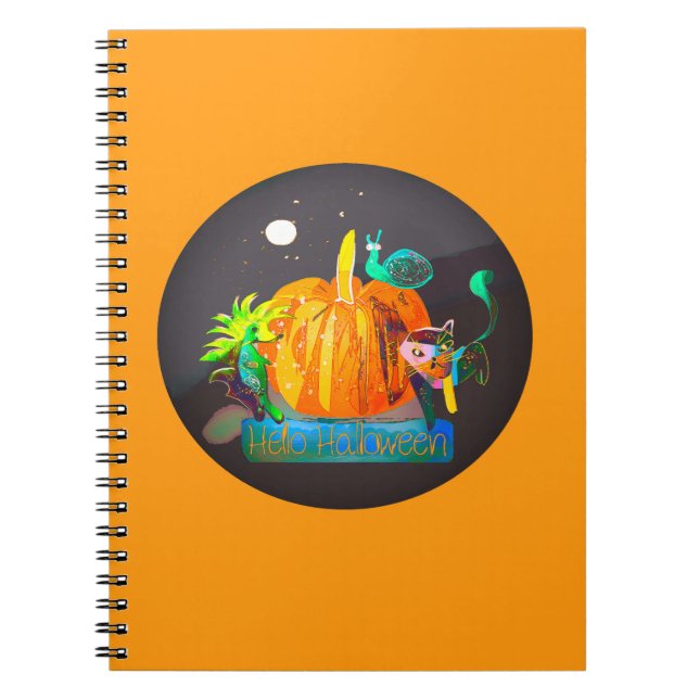 Pumpkin Magic & Halloween – Fun Cartoon Animals Notebook (Front)