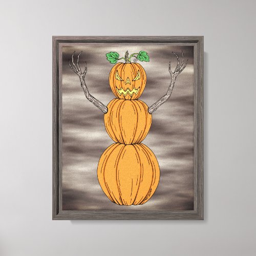Pumpkin Man Halloween Art Canvas Print