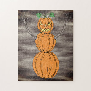Pumpkin Man Halloween Art Jigsaw Puzzle