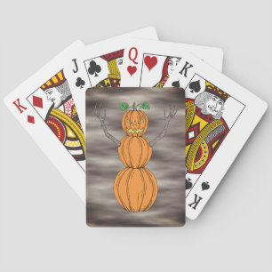 Pumpkin Man Halloween Art Poker Cards