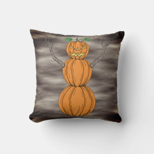 Pumpkin Man Halloween Art Throw Pillow