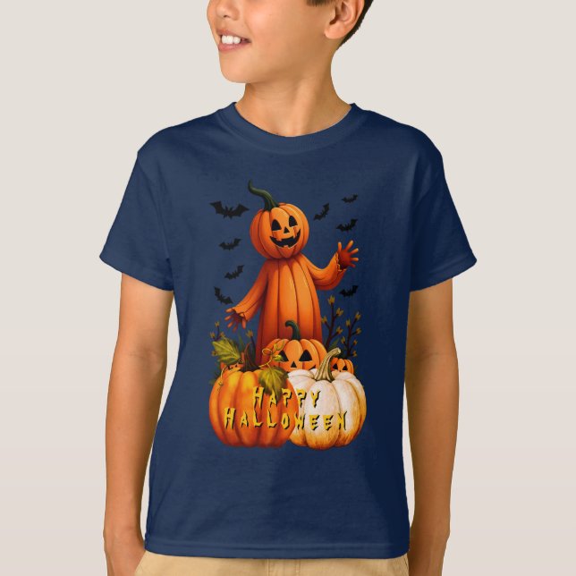 Pumpkin Man Happy Halloween T-shirt (Front)