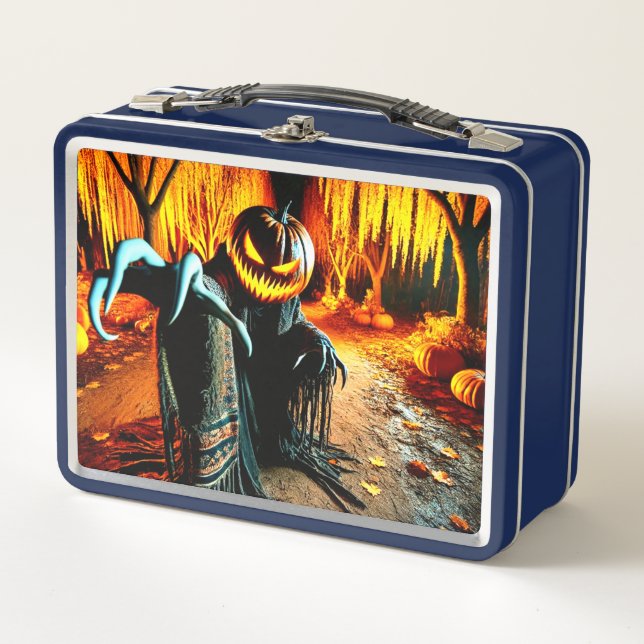 Pumpkin Man Metal Lunch Box (Front)