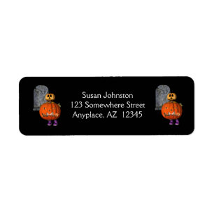 Pumpkin Man Tombstone Halloween Address Label