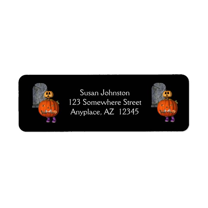 Pumpkin Man Tombstone Halloween Address Label