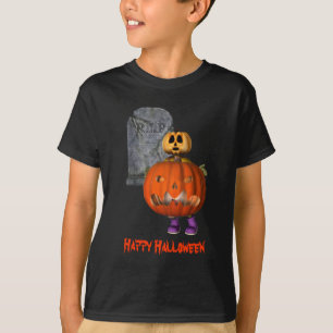 Pumpkin Man Tombstone Halloween Personalized T-Shirt