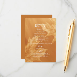 pumpkin maple leaves accent details enclosure card