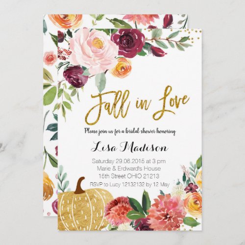 Pumpkin Marsala Fall in Love Invitation