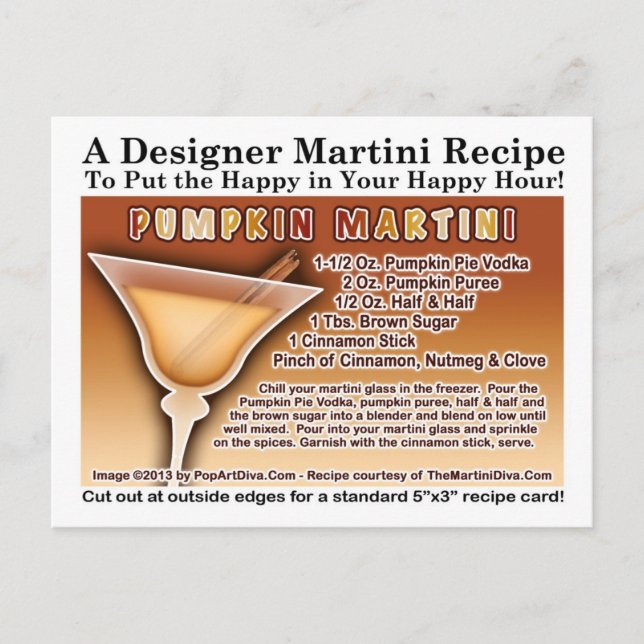 Pumpkin Martini Recipe Postcard (Front)