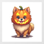 Pumpkin Mask Pomeranian Dog Wall Decal