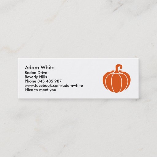 Customizable Pumpkin Business Card Template