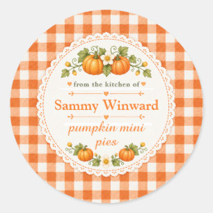 Pumpkin Mini Pies Homemade Gift Label