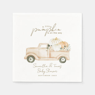 Pumpkin Minimalist Modern Fall Baby Shower Napkins