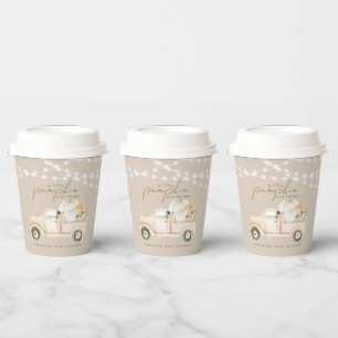 Pumpkin Minimalist Modern Fall Baby Shower Paper Cups