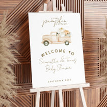 Pumpkin Minimalist Modern Fall Baby Shower Welcome Foam Board