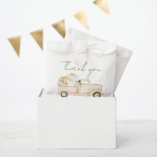 Pumpkin Minimalist Simple Modern Fall Baby Shower Favor Bag