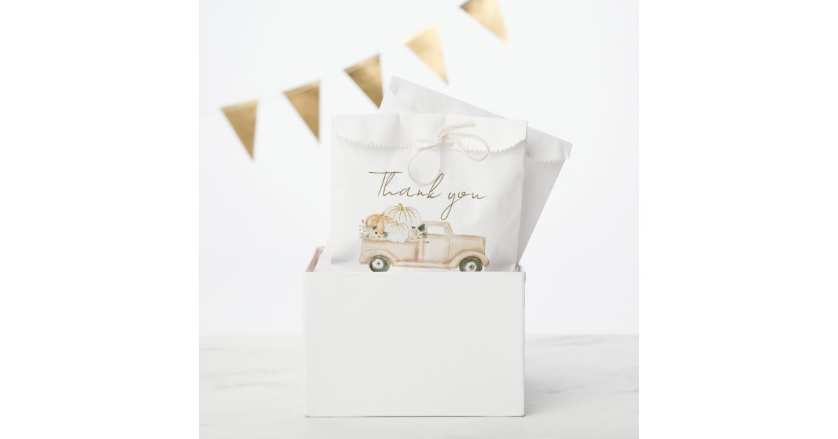 Pumpkin Minimalist Simple Modern Fall Baby Shower Favor Bag | Zazzle