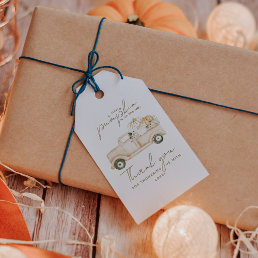 Pumpkin Minimalist Simple Modern Fall Baby Shower Gift Tags