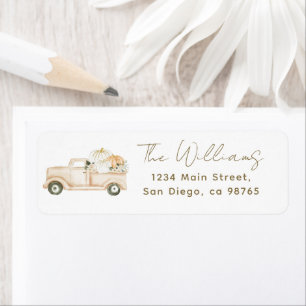 Pumpkin Minimalist Simple Modern Fall Baby Shower Label