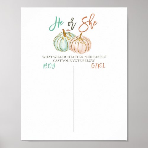 Pumpkin Mint and Peach Voting Board Poster