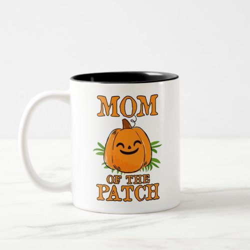 Pumpkin Mom of the Patch T_Shirt Family Halloween Two_Tone Coffee Mug