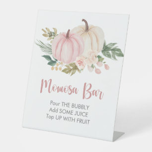 Pumpkin Momosa Bar Baby Shower Pedestal Sign
