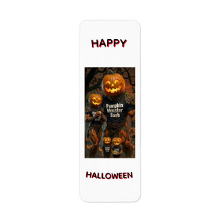 Pumpkin Monster Bash Halloween Return Address Labe Label