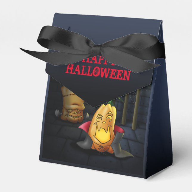 Pumpkin Monsters Halloween Favor Box (Front Side)