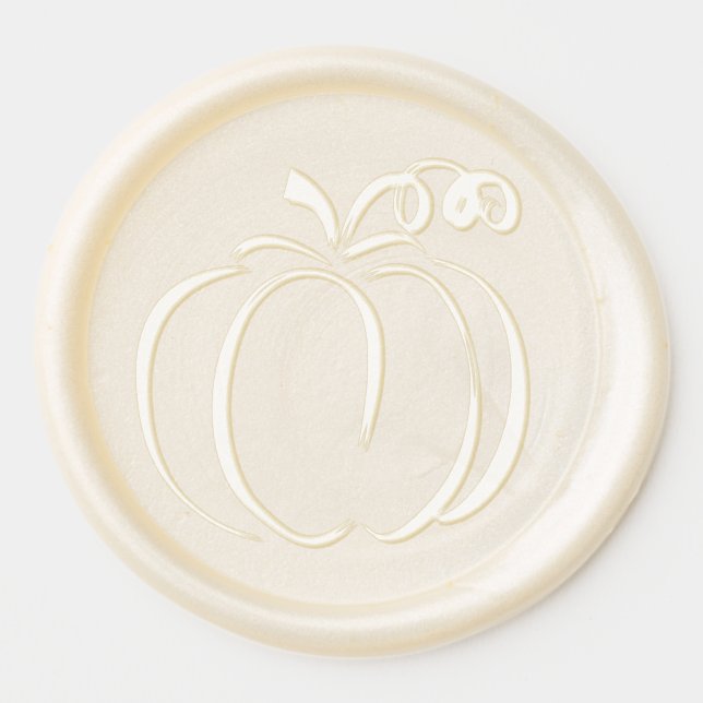 Pumpkin motif baby shower wax seal sticker (Front)