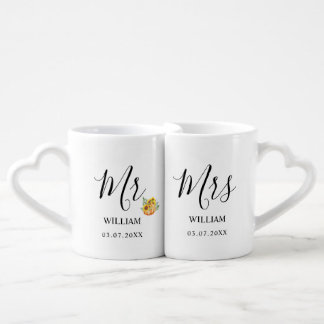 Pumpkin Mr. & Mrs. Custom Last Name Coffee Mug Set