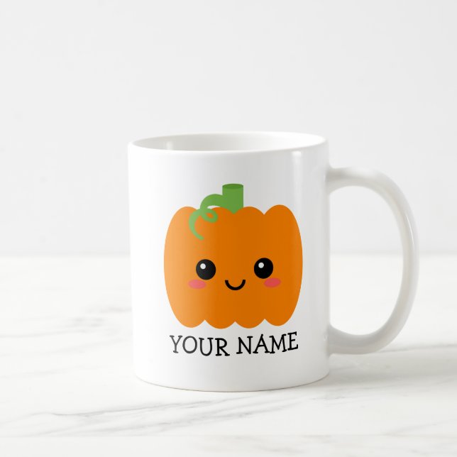 Pumpkin Mug, Personalized Mug, Thanksgiving Coffee Mug (Right)