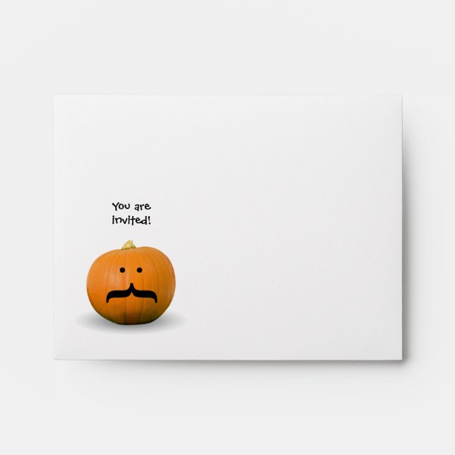 Pumpkin mustache butler Halloween pre addressed Envelope (Front)