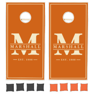 Pumpkin Name & Initial Overlay Cornhole Set