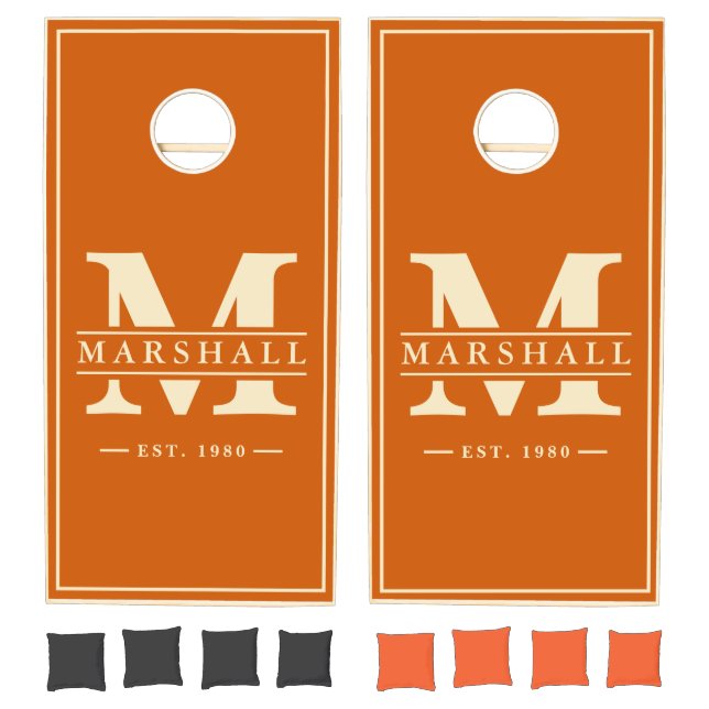 Pumpkin Name & Initial Overlay Cornhole Set (Set)