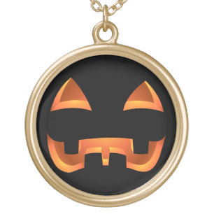 Pumpkin Necklace Halloween Jack-o-lantern Necklace