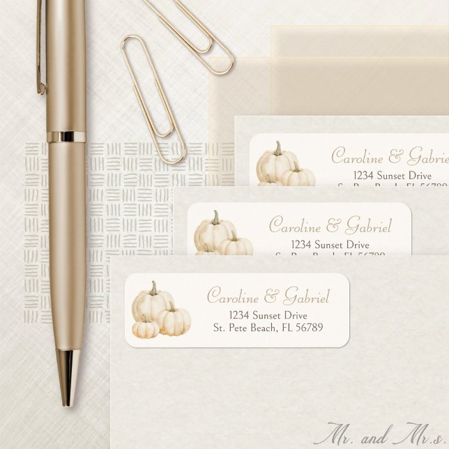 Pumpkin Neutral Elegant Address Label (Creator Uploaded)