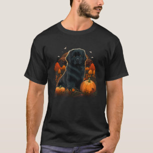 Pumpkin Newfie Dog costume on Newfoundland Dog Hal T-Shirt