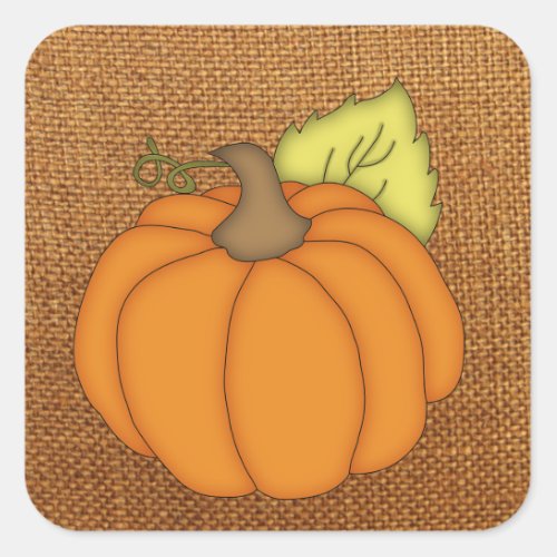 Pumpkin on Burlap Stickers