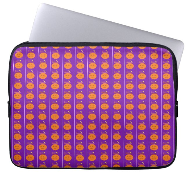 Pumpkin on Purple Electronics Bag (Front)