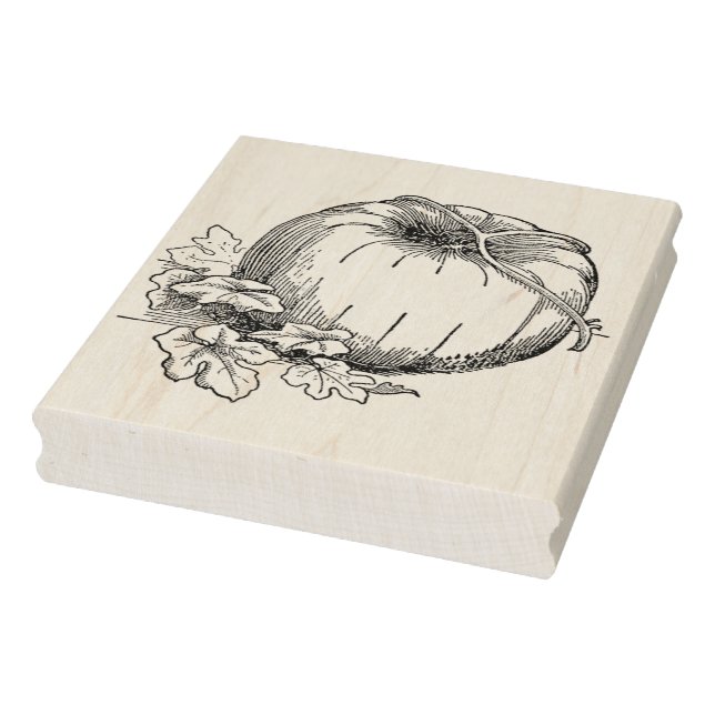 Pumpkin on the Vine Rubber Stamp (Stamp)